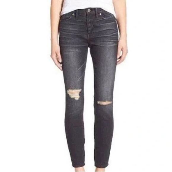 Madewell High-Riser Skinny Jeans Washed Black Size 27 Chic Minimalism - Picture 1 of 10